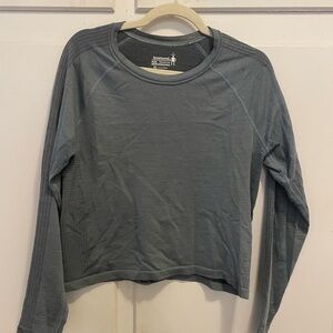 Smartwool Women's Gray Green Long Sleeve Intraknit Top Merino Wool